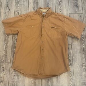 Authentic vintage Carhartt button-up in classic brown XL - made in Hong Kong